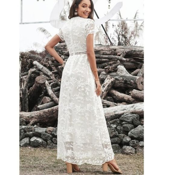 Embroidered Maxi Dress Fully Lined - Picture 5 of 7